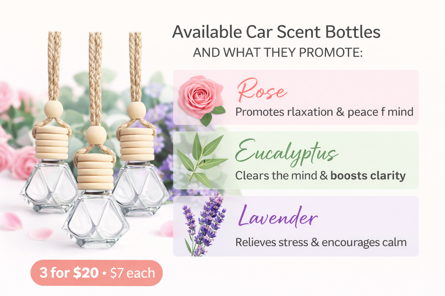 Hanging Scent Bottles - Single Order (Comment on Facebook with Scent)