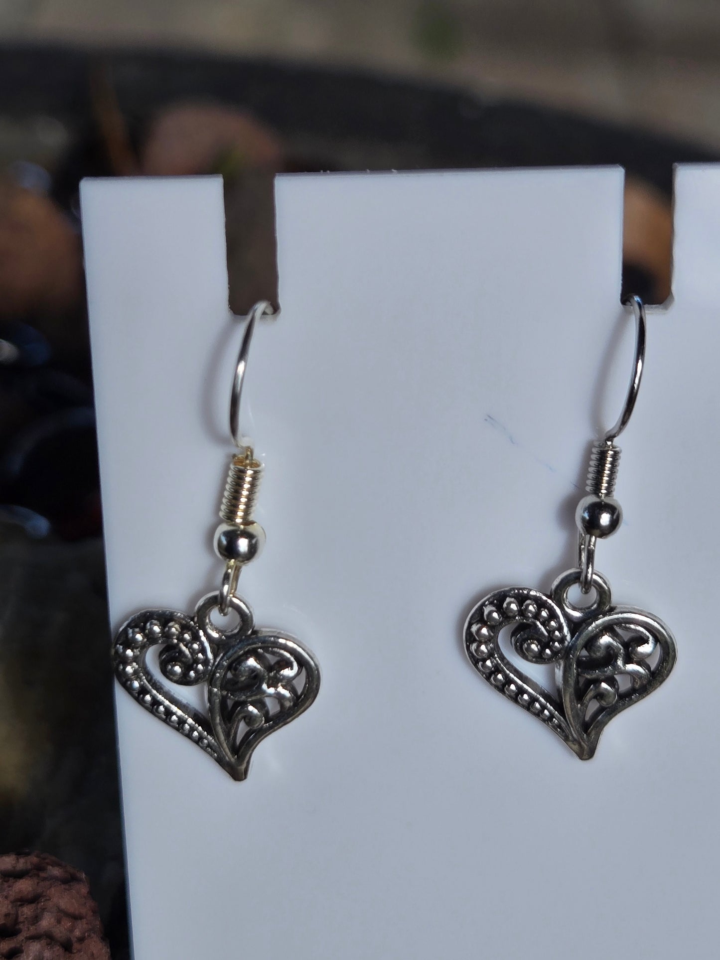 Earrings Handmade Hearts Silver Plated