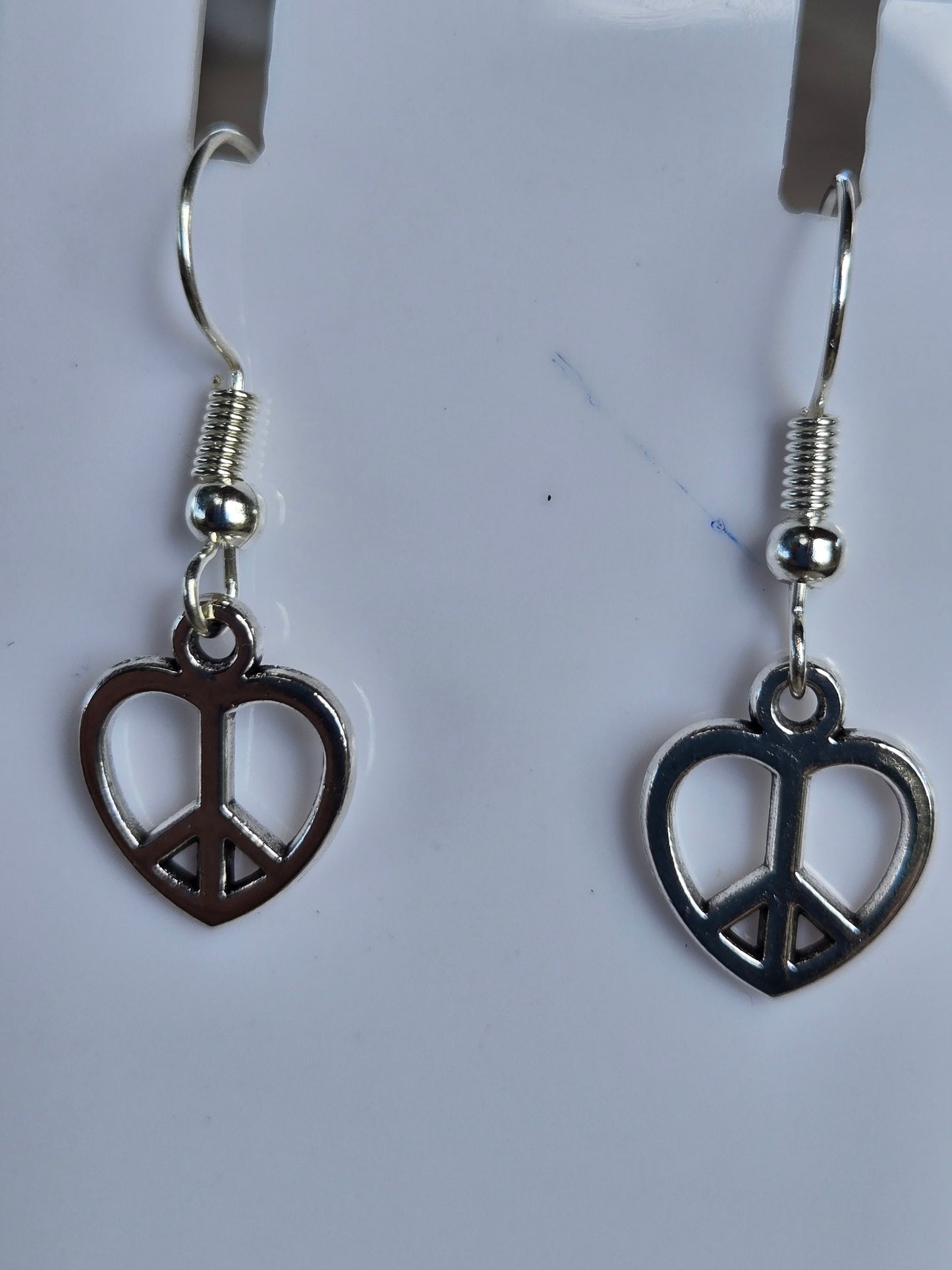 Earrings Handmade Peace Silver Plated