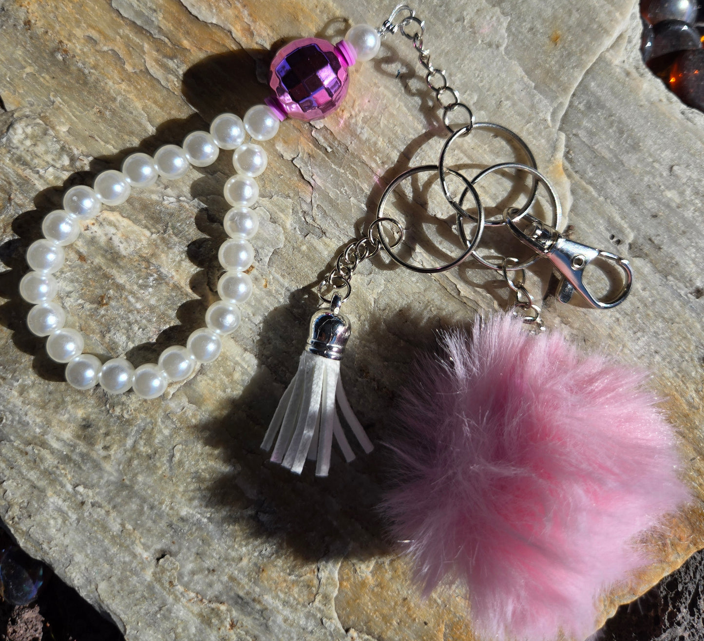 Keychain with pompom