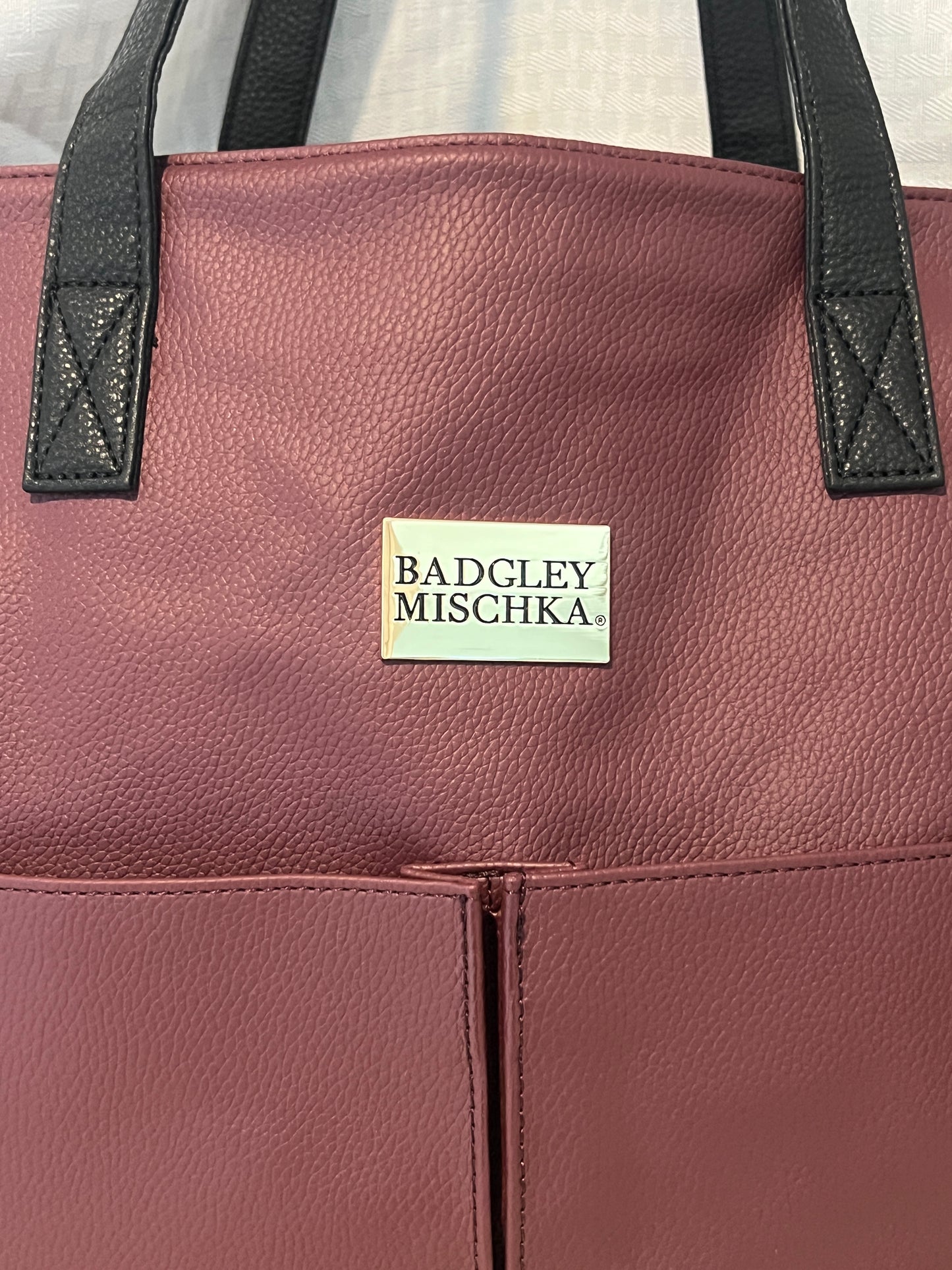 Badgley Mischka Vegan Leather Weekender Travel Bag – Wine (New with Tags)