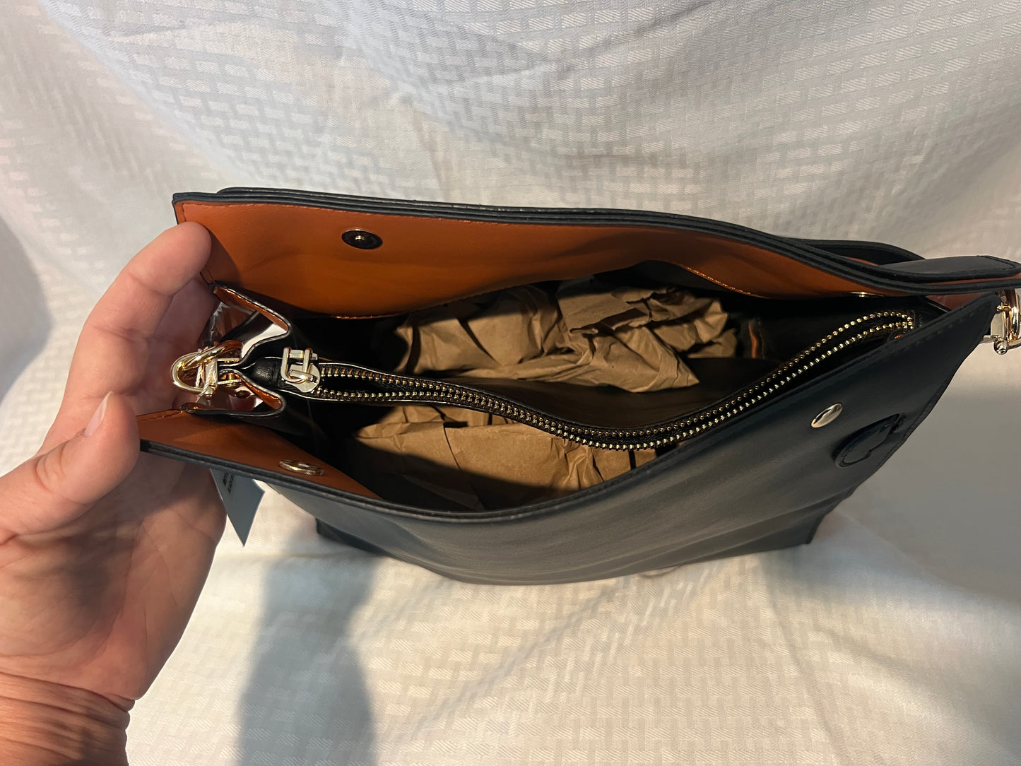 Black Structured Shoulder Bag - New