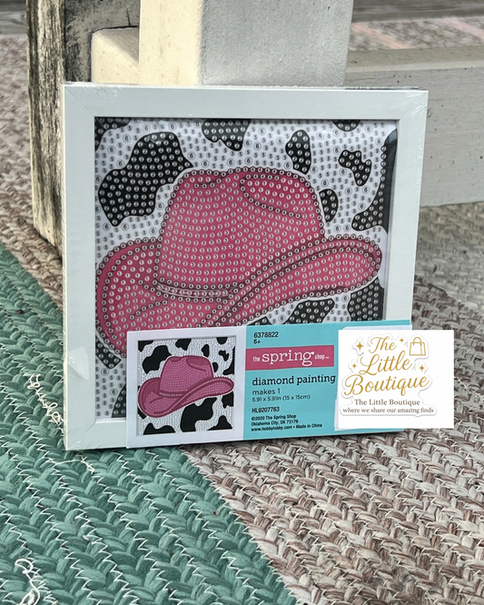Pink Cowboy Hat Diamond Art (Small)