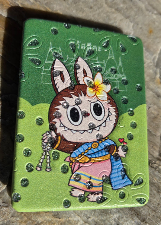 Mirror two sided with soft cover and sparkle