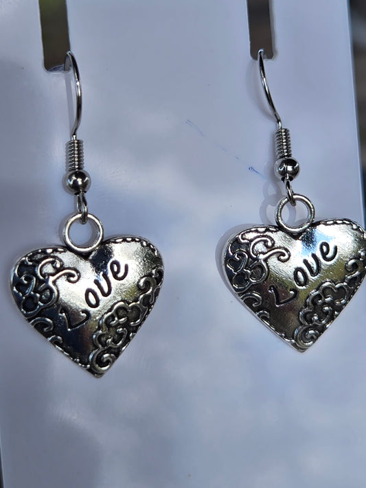 Heart Earrings Silver Plated