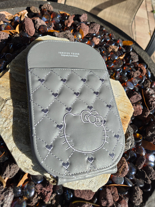 Light Gray Cell Phone Bag with over the shoulder strap