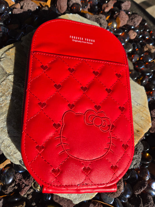 Red Cell Phone Bag with over the shoulder strap